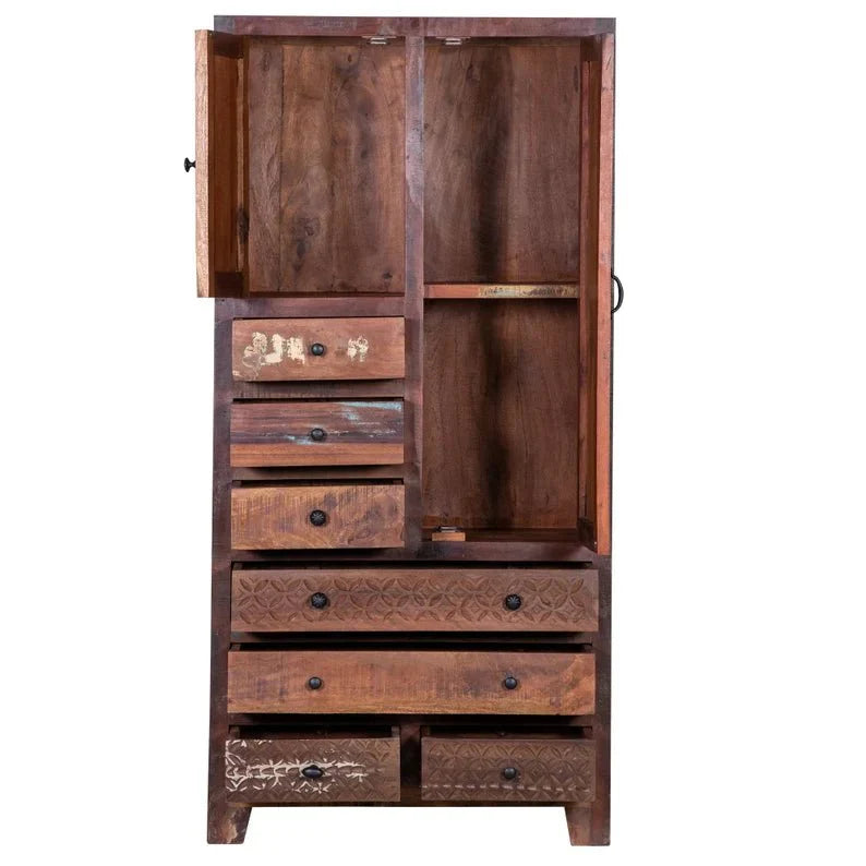 Rustic Solid Wooden Reclaimed Wardrobe Armoire – handcrafted solid wood furniture