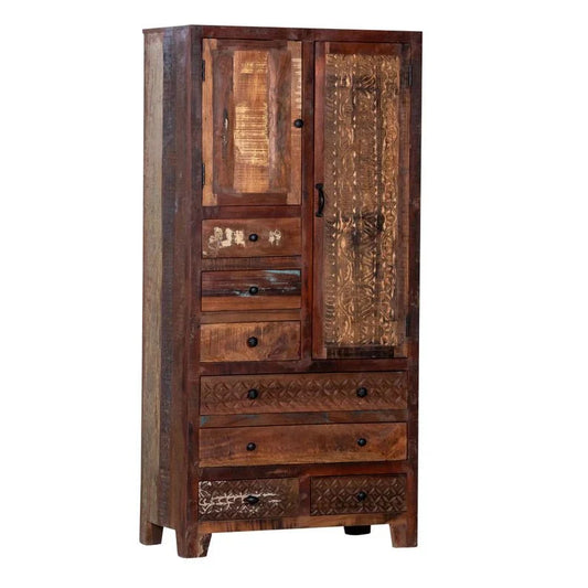 Rustic Solid Wooden Reclaimed Wardrobe Armoire – handcrafted solid wood furniture