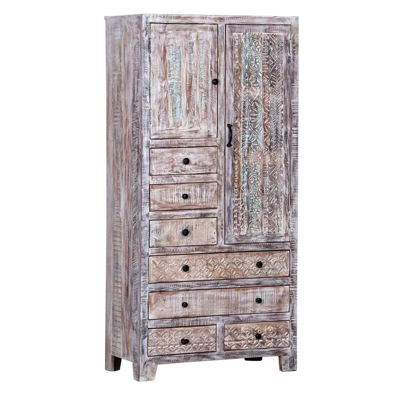 Rustic Solid Wooden Reclaimed Wardrobe Armoire – handcrafted solid wood furniture