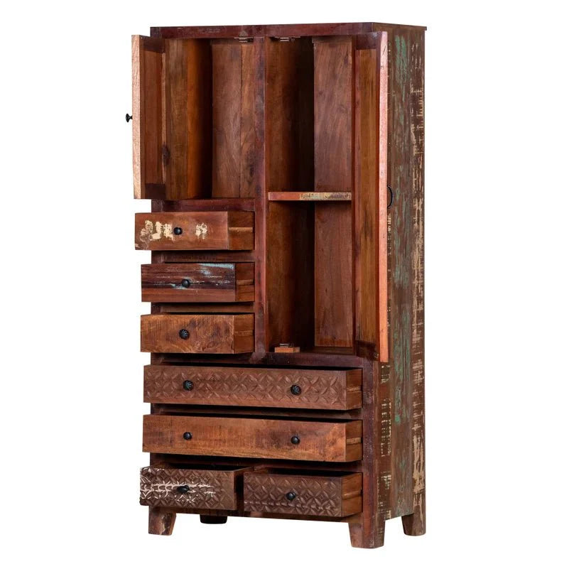 Rustic Solid Wooden Reclaimed Wardrobe Armoire – handcrafted solid wood furniture