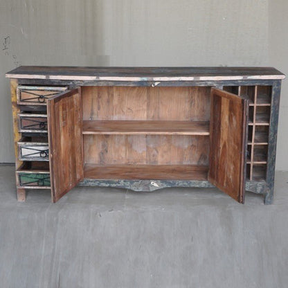 RUSTICA MULTICOLORED WOODEN SIDEBOARD – handcrafted solid wood furniture