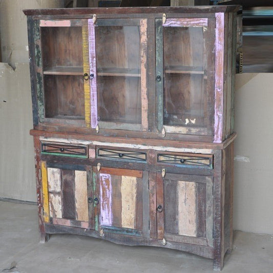 Rustica Reclaimed Library Bookcase Large Multicolor by R-Designs Furniture – handcrafted solid wood furniture made in India