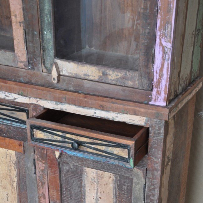 Rustica Reclaimed Library Bookcase Large Multicolor – handcrafted solid wood furniture