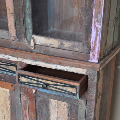 Rustica Reclaimed Library Bookcase Large Multicolor – handcrafted solid wood furniture