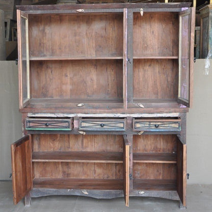 Rustica Reclaimed Library Bookcase Large Multicolor – handcrafted solid wood furniture