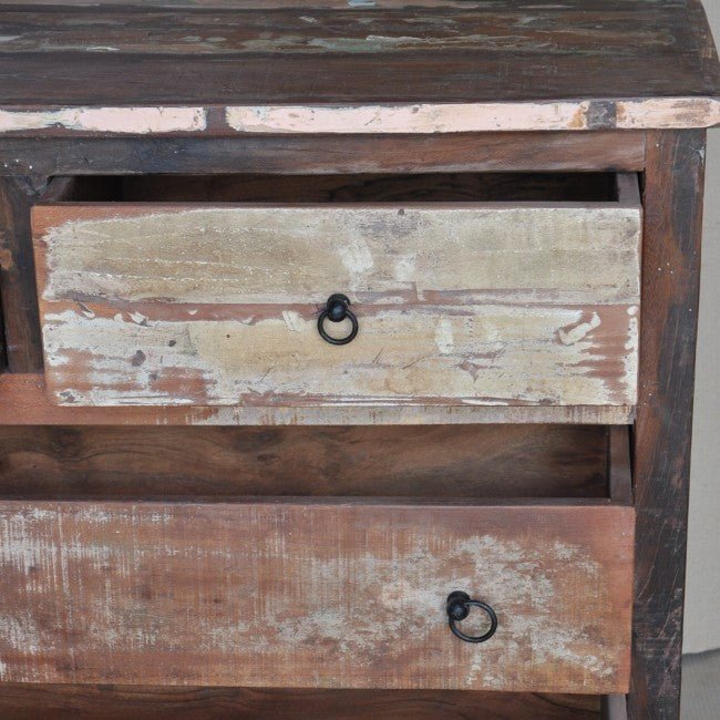 Rustica Reclaimed Wood 7 Drawer Chest of Drawers Multicolor – handcrafted solid wood furniture