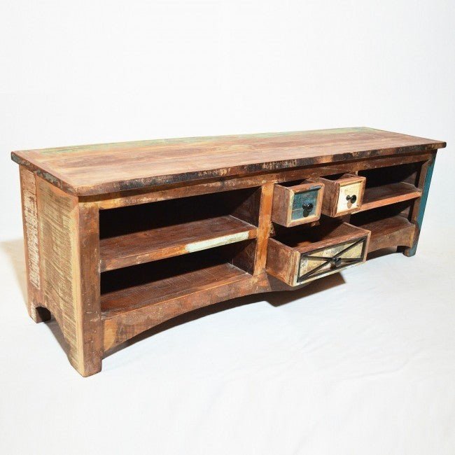 Rustica Reclaimed Wood TV Unit/Stand Large – handcrafted solid wood furniture