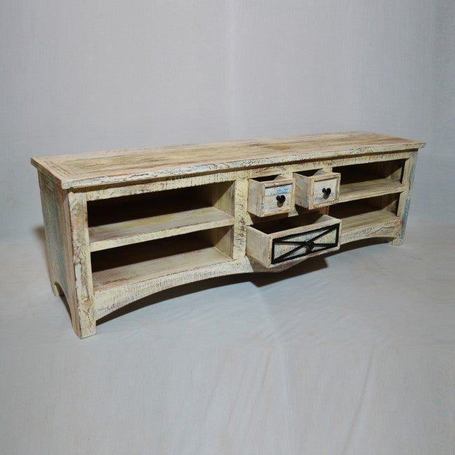RUSTICA WHITE TV UNIT LARGE – handcrafted solid wood furniture