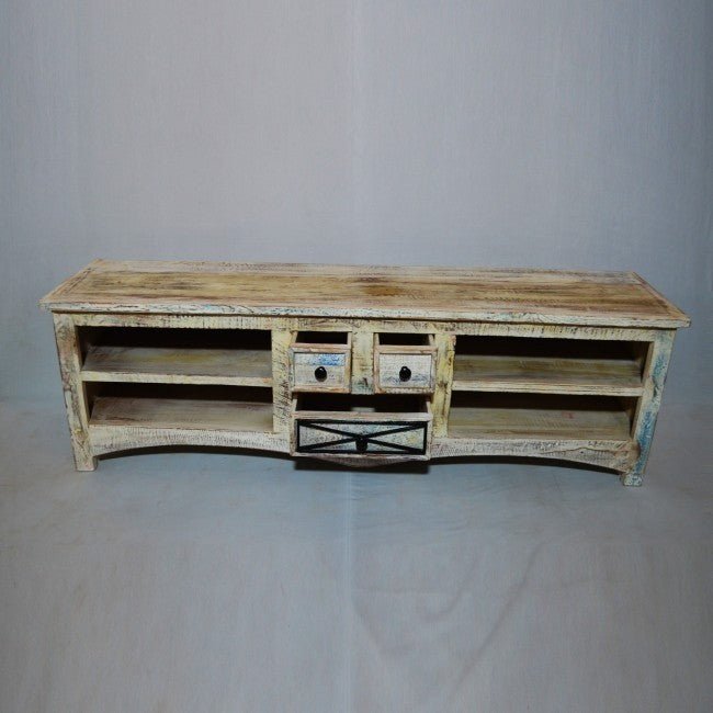 RUSTICA WHITE TV UNIT LARGE – handcrafted solid wood furniture