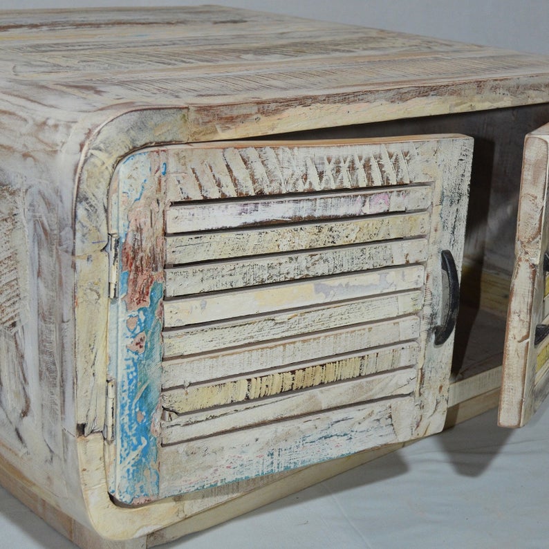 SALVAGE Reclaimed Timber Wooden 4 Doors Coffee Table / Center Table – handcrafted solid wood furniture