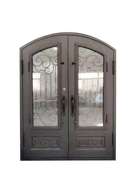 Samuel Wrought Iron Double Door – handcrafted solid wood furniture