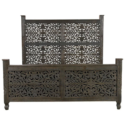 Sasha - Hand Carved Indian Solid Wooden Bed Frame – handcrafted solid wood furniture