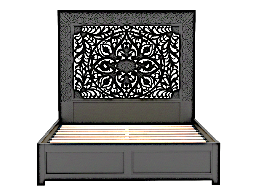Shah Hand carved Solid Wooden Platform Bedframe / Bedroom Set – handcrafted solid wood furniture