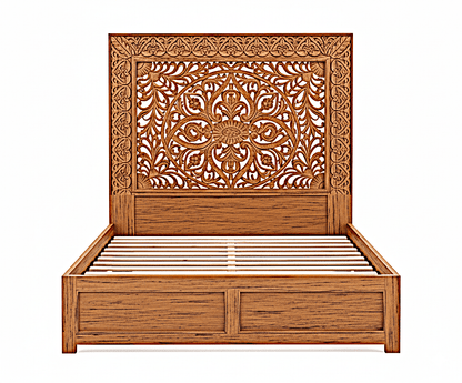 Shah Hand-carved Solid Wooden Platform Bedframe/Bedroom Set – handcrafted solid wood furniture