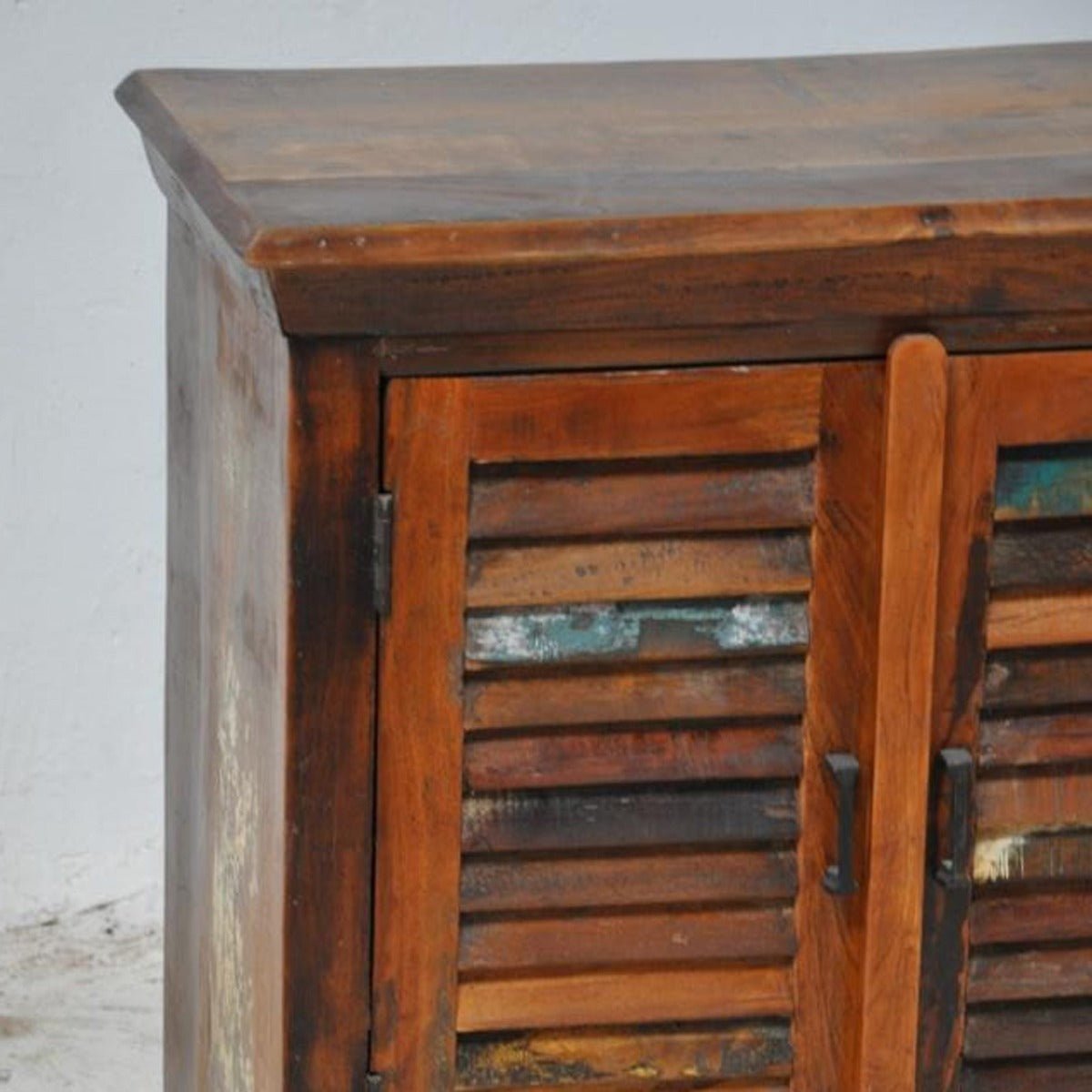 SHUTTER SIDEBOARD CABINET SMALL - Brown - 80 - 40 - 75 – handcrafted solid wood furniture