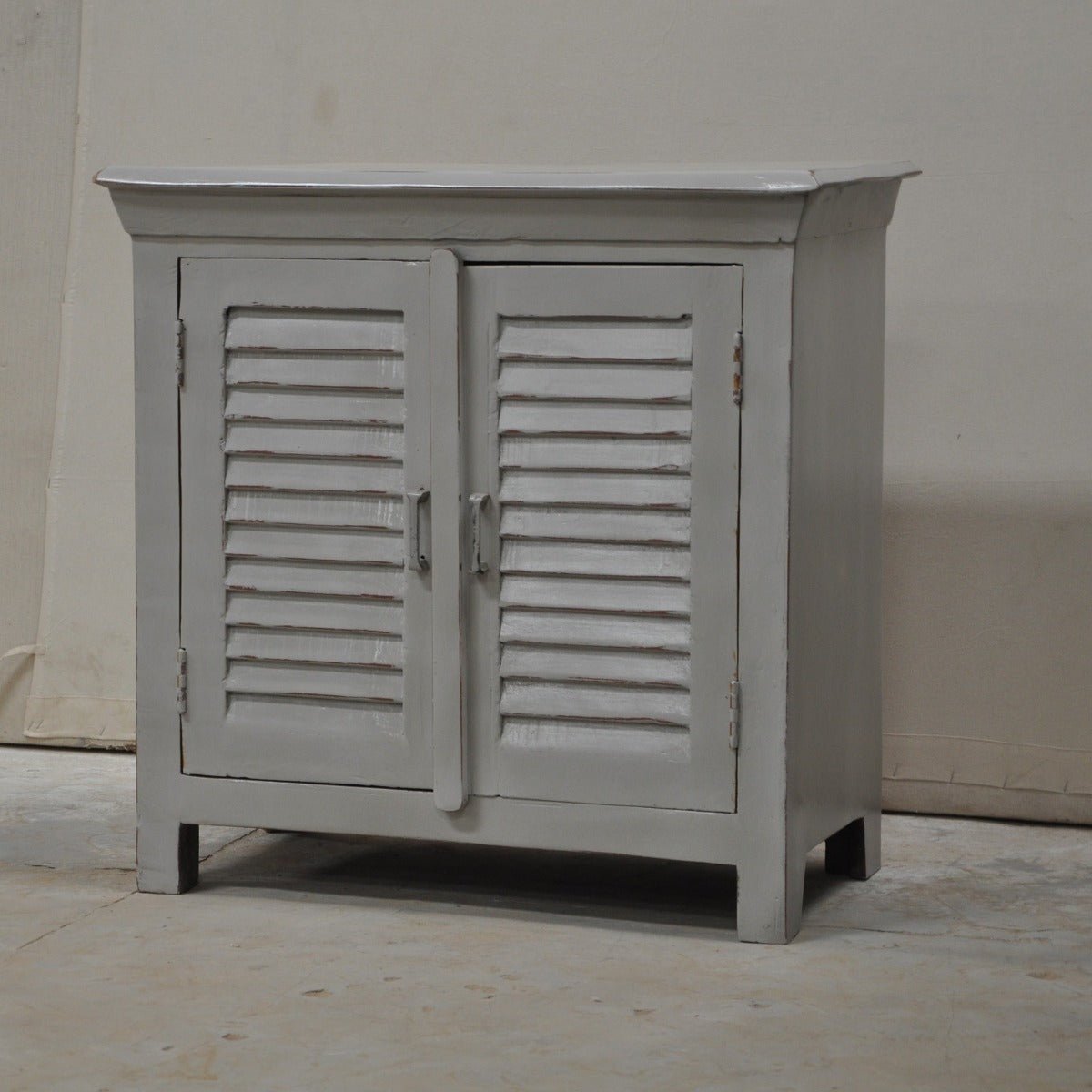 SHUTTER SIDEBOARD CABINET SMALL - Grey - 80 - 40 - 75 – handcrafted solid wood furniture