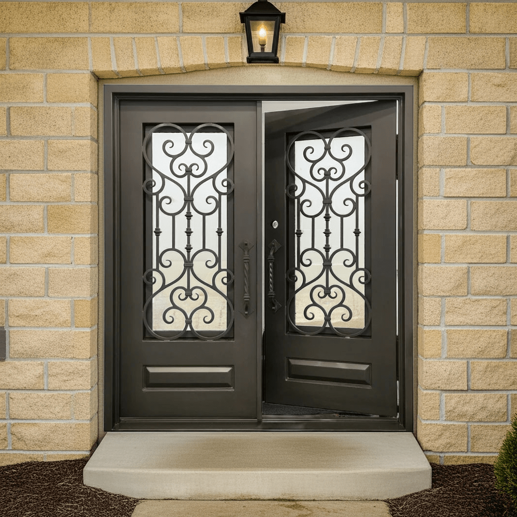 Sienna Wrought Iron Door – handcrafted solid wood furniture