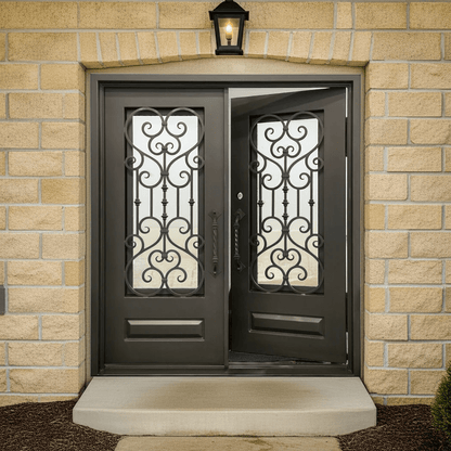 Sienna Wrought Iron Door – handcrafted solid wood furniture