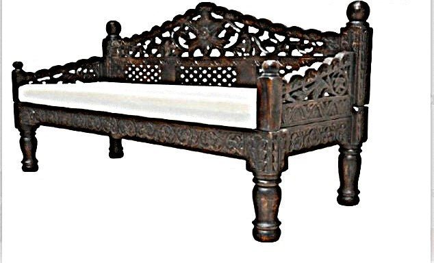 Silaw Hand - Carved Solid Wood indoor / Outdoor Daybed – handcrafted solid wood furniture