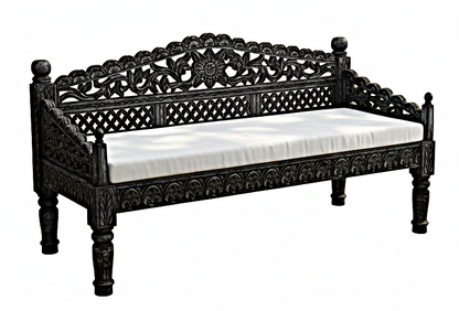 Silaw Hand Carved solid wooden indoor / Outdoor Daybed by R-Designs Furniture – handcrafted solid wood furniture made in India