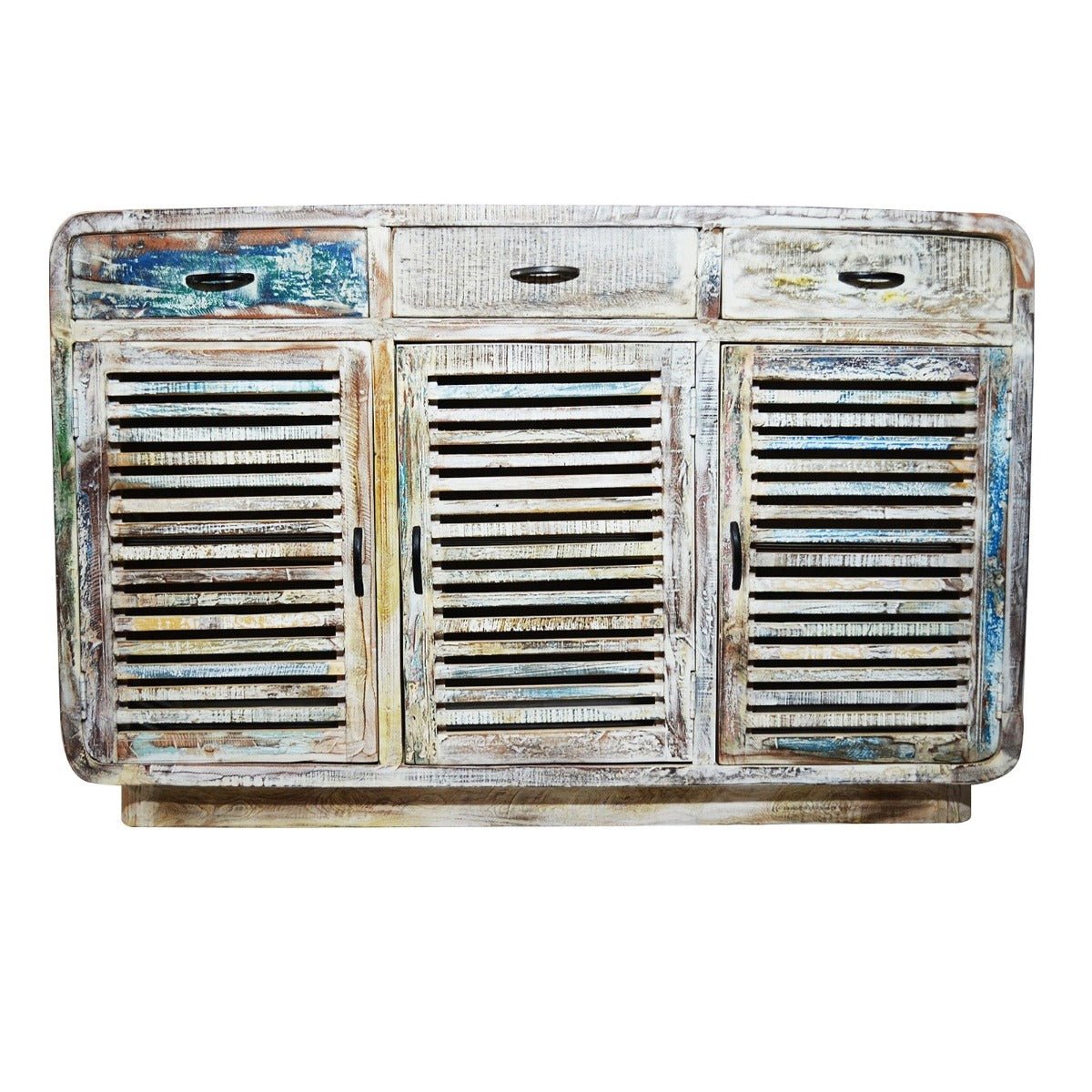 SLAVAGE TIMBER BUFFET HUTCH SIDEBOARD - White wash - 140 - 40 - 90 – handcrafted solid wood furniture