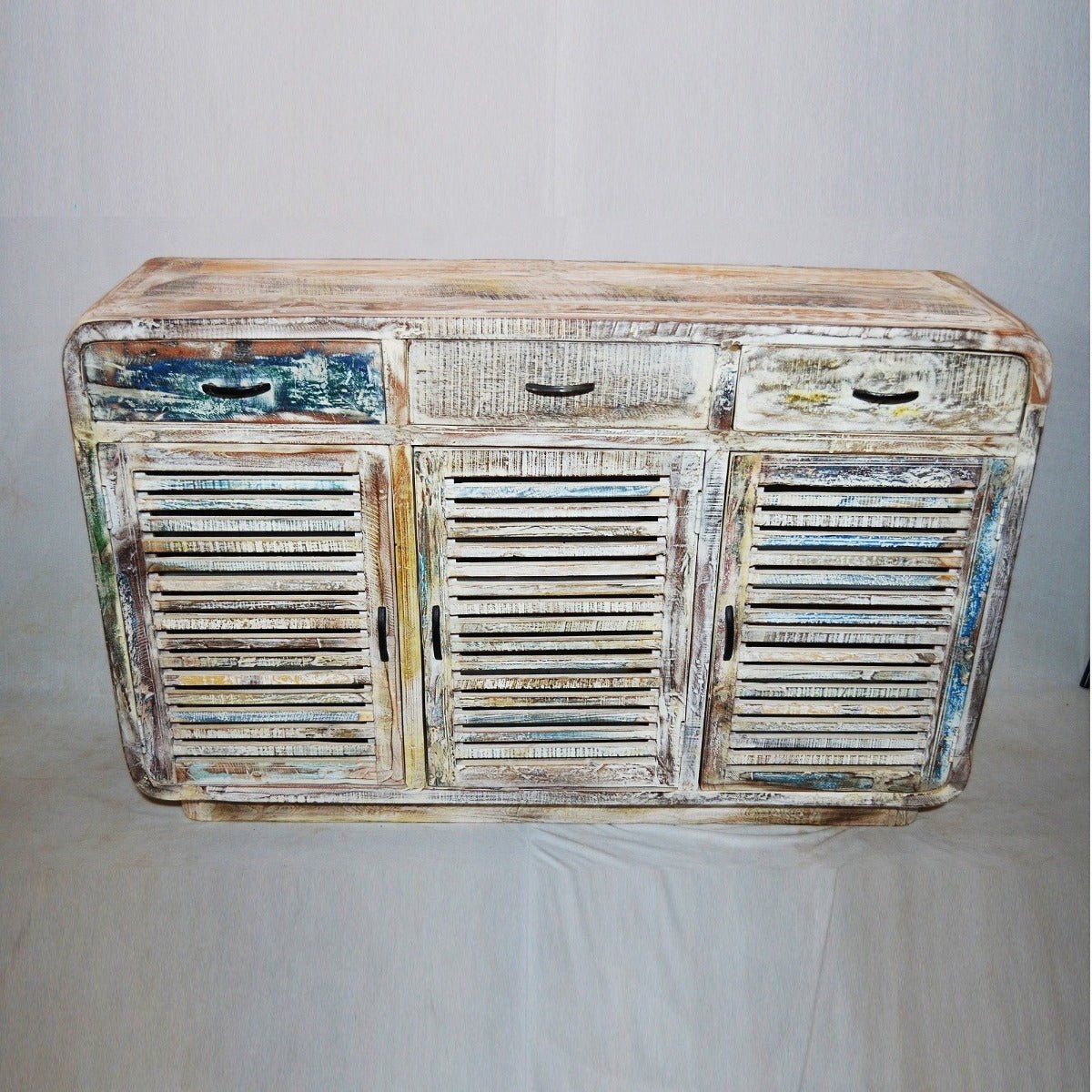 SLAVAGE TIMBER BUFFET HUTCH SIDEBOARD - White wash - 140 - 40 - 90 – handcrafted solid wood furniture