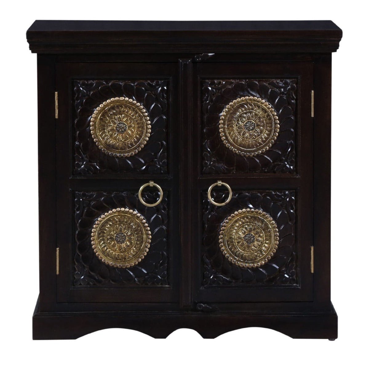 Small Antique Brass Decor Sideboard/Cabinet – handcrafted solid wood furniture