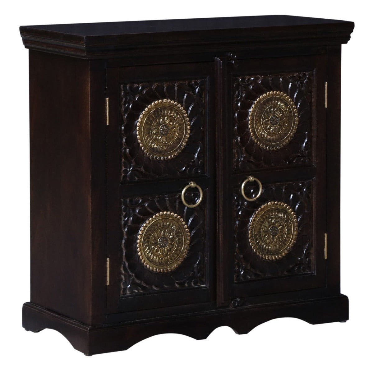 Small Antique Brass Decor Sideboard/Cabinet – handcrafted solid wood furniture