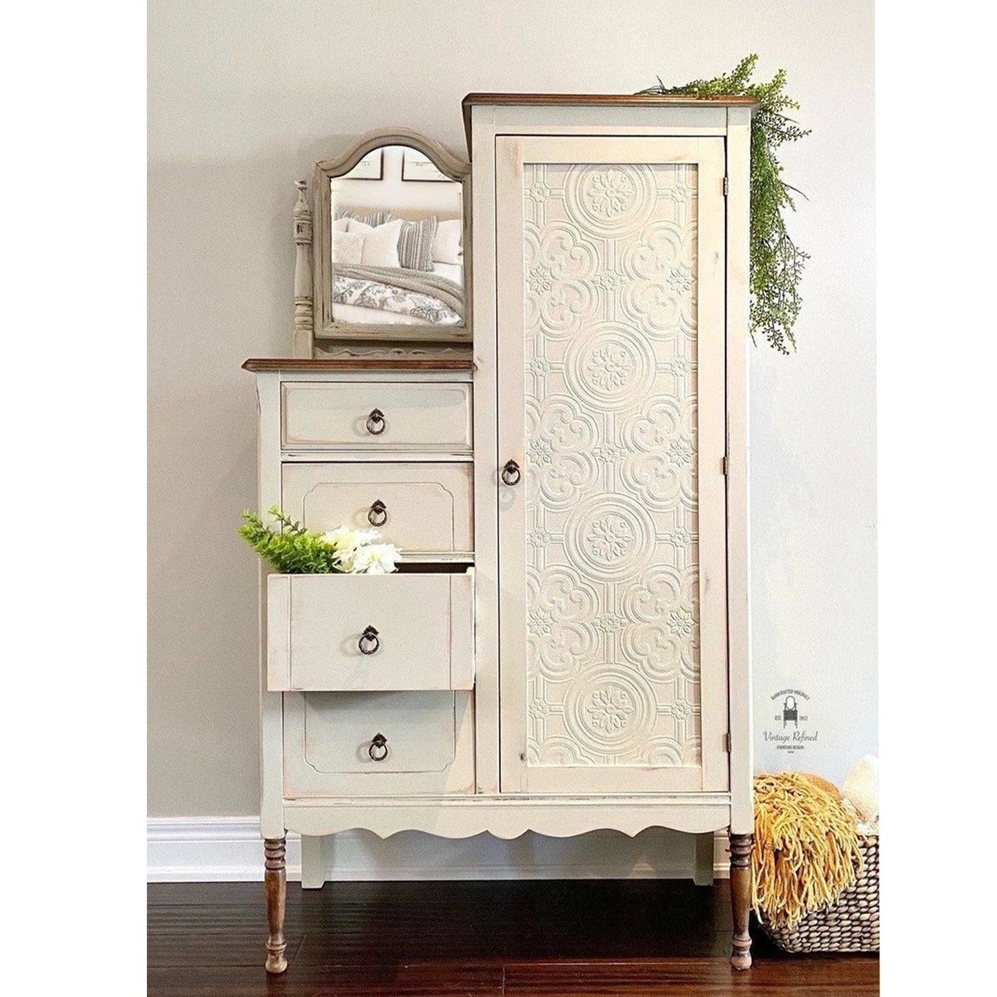 SUZI Solid Mango Wood Hand Carved Antique Armoire – handcrafted solid wood furniture