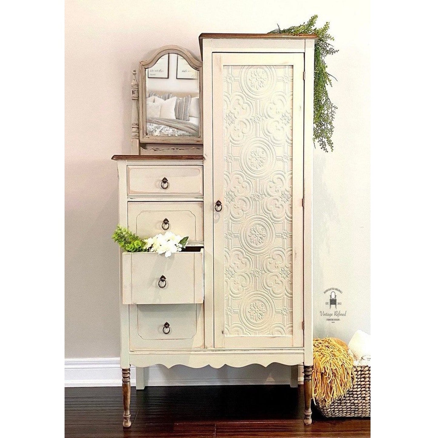 SUZI Solid Mango Wood Hand Carved Antique Armoire – handcrafted solid wood furniture