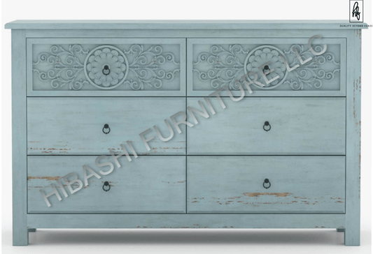 Tallaq Hand Carved Solid Mango Wood Dresser – handcrafted solid wood furniture