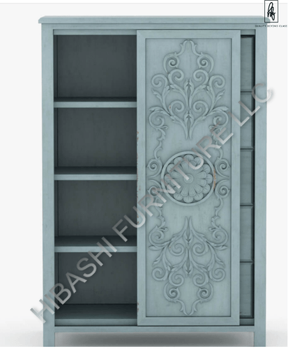 Tallaq Hand Carved Solid Mango Wood Tall Dresser – handcrafted solid wood furniture