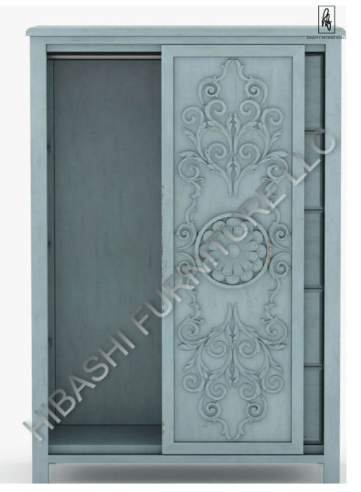 Tallaq Hand Carved Solid Mango Wood Tall Dresser – handcrafted solid wood furniture