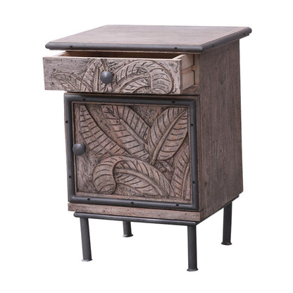 Tarquin Hand - Carved Solid Mango Wood Nightstand – handcrafted solid wood furniture