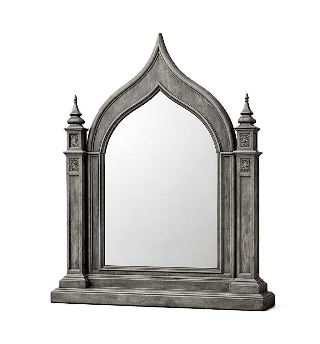 Vaulted Crown Gothic Hand - Carved Solid Wood Platform Bed / Bedroom Collection – handcrafted solid wood furniture