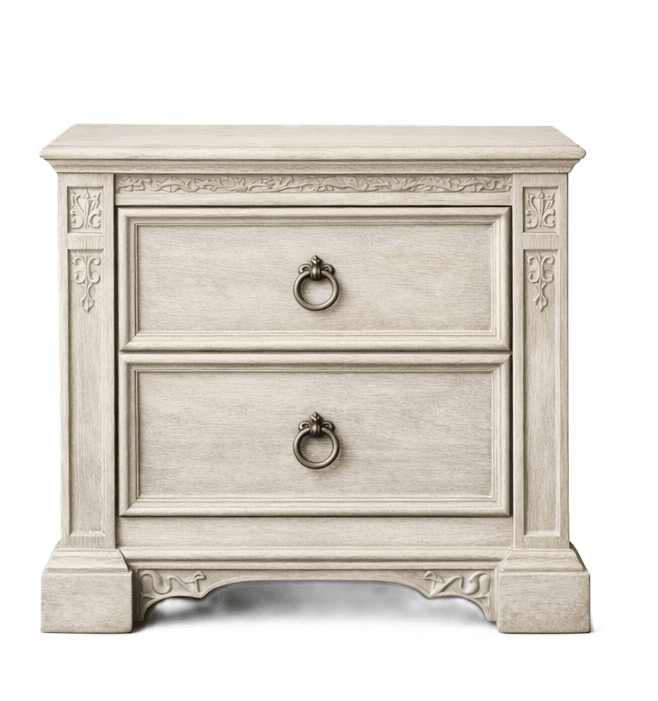 Vaulted Crown Gothic Hand - Carved Solid Wood Platform Bed / Bedroom Collection – handcrafted solid wood furniture