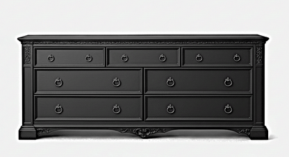 Vaulted Crown Gothic Hand - Carved Solid Wood Platform Bed / Bedroom Collection – handcrafted solid wood furniture