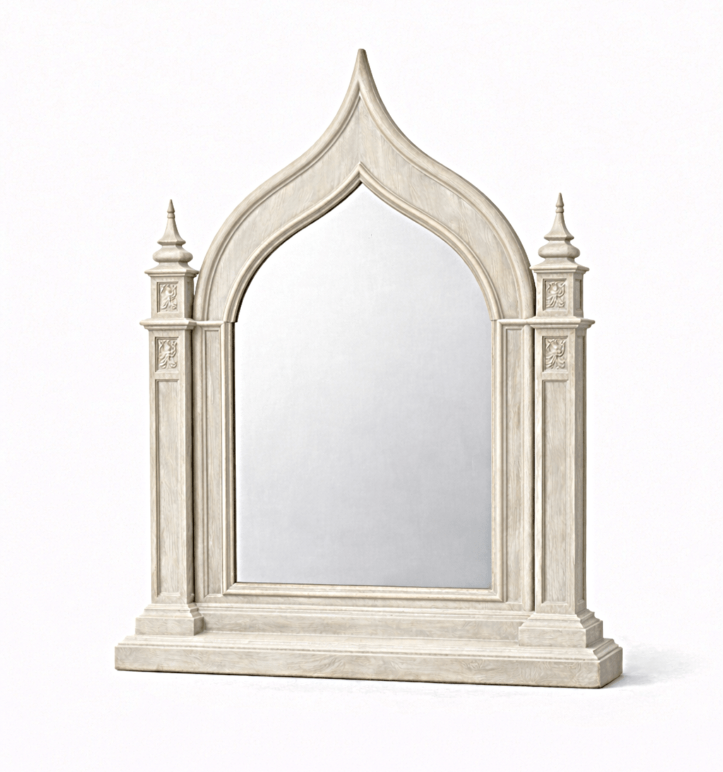 Vaulted Crown Gothic Hand - Carved Solid Wood Platform Bed / Bedroom Collection – handcrafted solid wood furniture