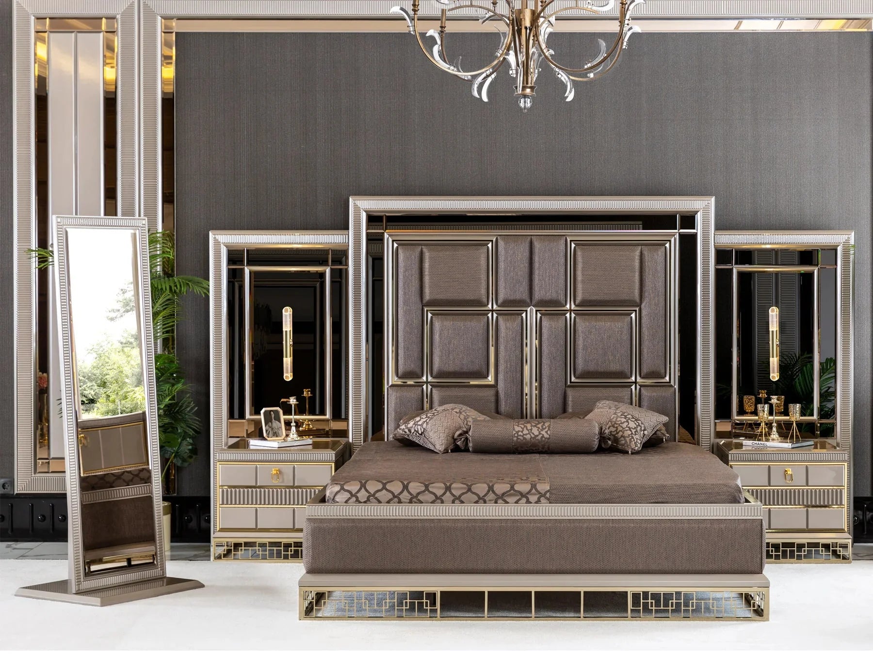 Venice Luxury Upholstered King Size Bedroom - 3 Pc set – handcrafted solid wood furniture