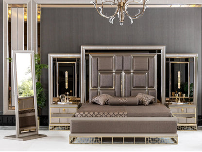 Venice Luxury Upholstered King Size Bedroom - 3 Pc set – handcrafted solid wood furniture