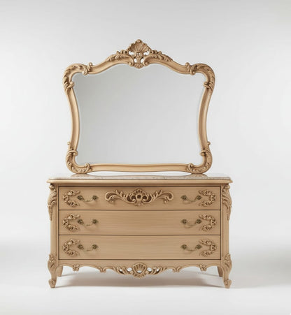 Versailles Royale Rococo Hand - Carved Platform Bed / Bedroom Collection – handcrafted solid wood furniture