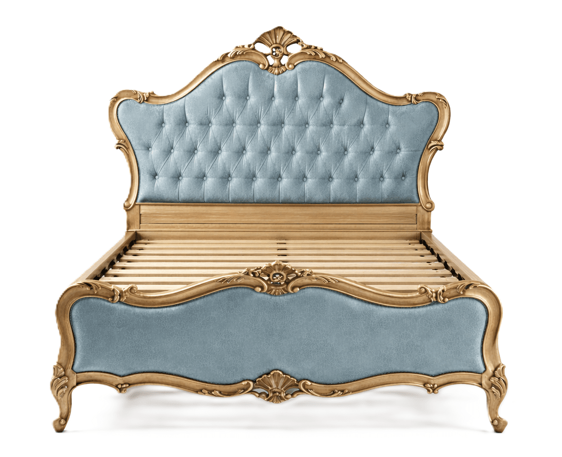 Versailles Royale Rococo Hand - Carved Platform Bed / Bedroom Collection – handcrafted solid wood furniture