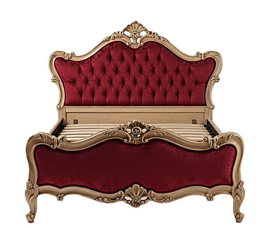 Versailles Royale Rococo Hand - Carved Platform Bed / Bedroom Collection – handcrafted solid wood furniture
