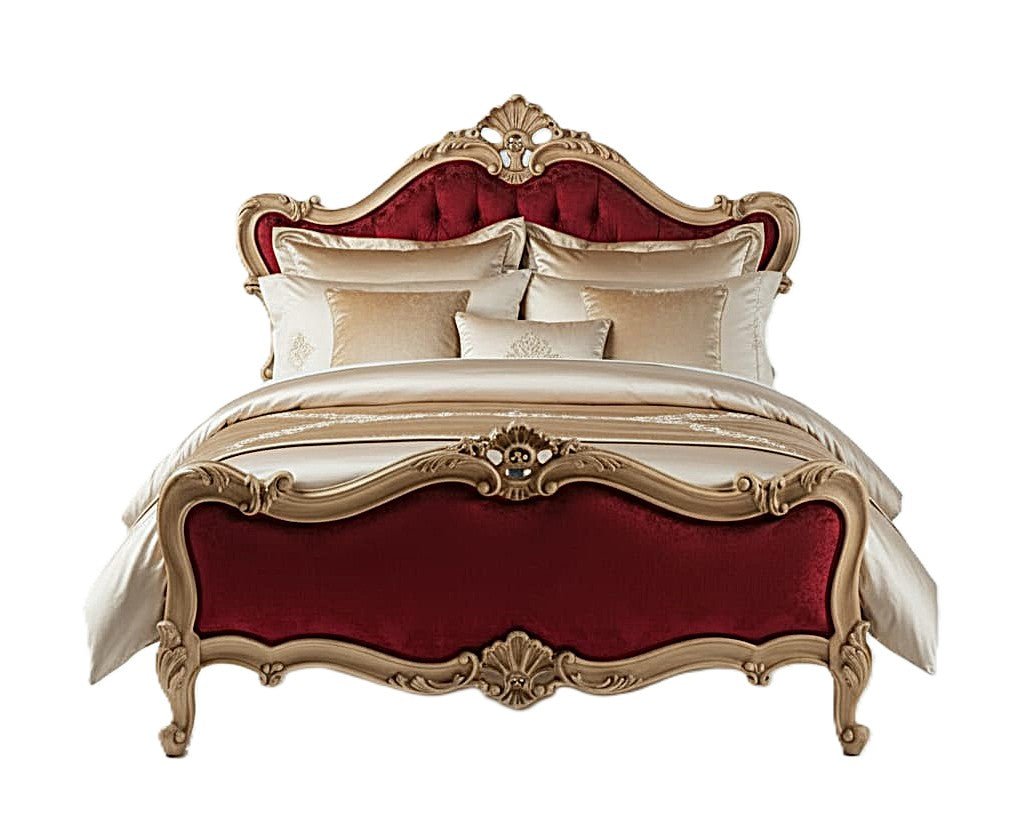 Versailles Royale Rococo Hand - Carved Platform Bed / Bedroom Collection – handcrafted solid wood furniture