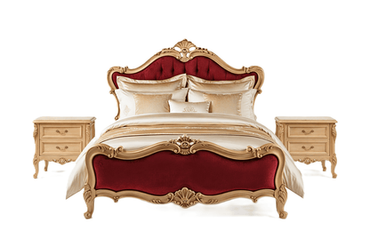 Versailles Royale Rococo Hand - Carved Platform Bed / Bedroom Collection – handcrafted solid wood furniture