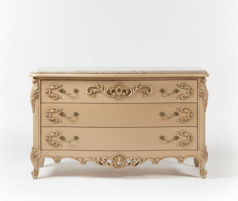 Versailles Royale Rococo Hand - Carved Platform Bed / Bedroom Collection – handcrafted solid wood furniture