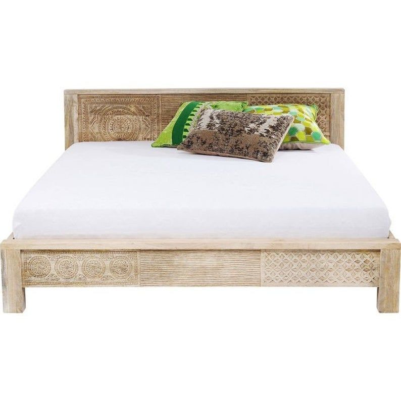 Vivid Sahara Contemporary Mango Wood Bed – handcrafted solid wood furniture