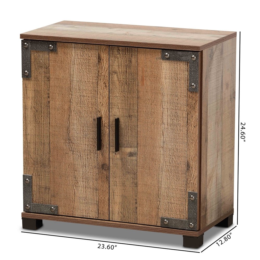 Wayne Solid mango wooden 2 - Door Shoe Cabinet – handcrafted solid wood furniture