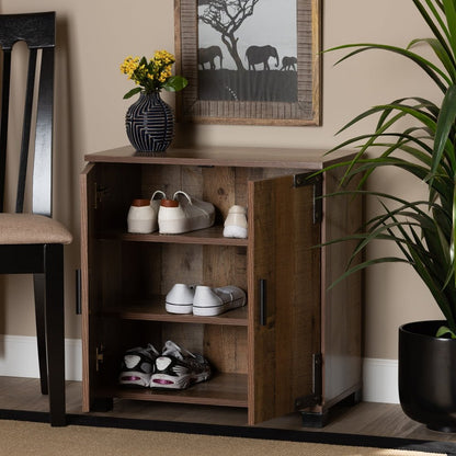 Wayne Solid mango wooden 2 - Door Shoe Cabinet – handcrafted solid wood furniture