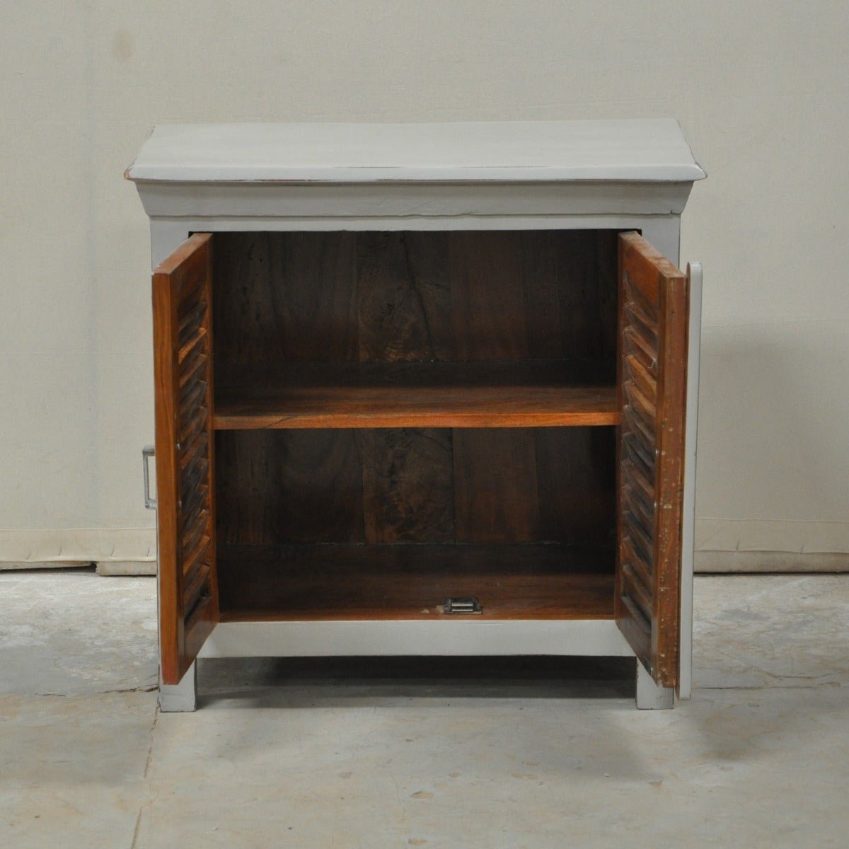 Wooden Sideboard, Kitchen Cabinet with Shutter Sliding Doors – handcrafted solid wood furniture